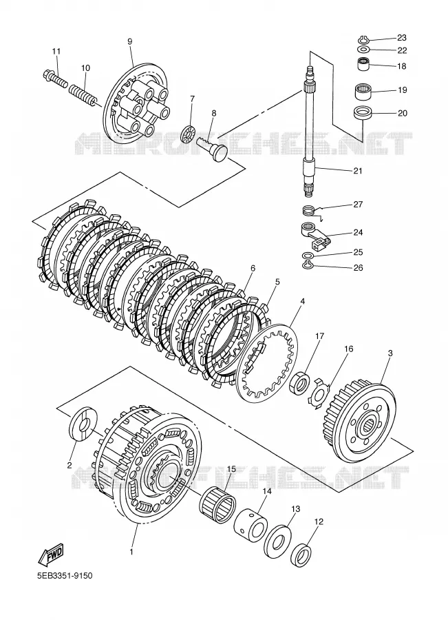 EMBRAYAGE DE DEMARREUR Yamaha MOTO 600 1999 R6  YZF-R6