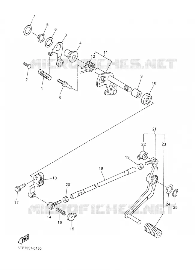 AXE DE SELECTEUR / PEDALE Yamaha MOTO 600 2000 R6  YZF-R6