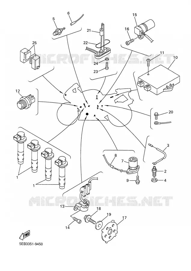 PARTIE ELECTRIQUE 1 Yamaha MOTO 600 2000 R6  YZF-R6