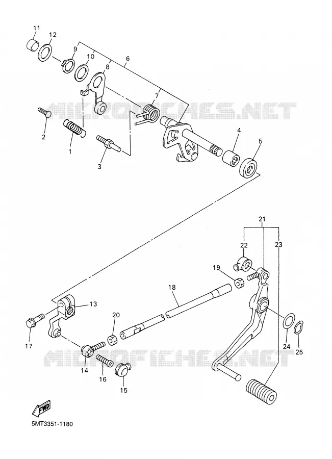 AXE DE SELECTEUR / PEDALE Yamaha MOTO 600 2001 R6  YZF-R6