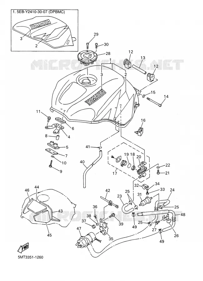 RESERVOIR A ESSENCE Yamaha MOTO 600 2001 R6  YZF-R6
