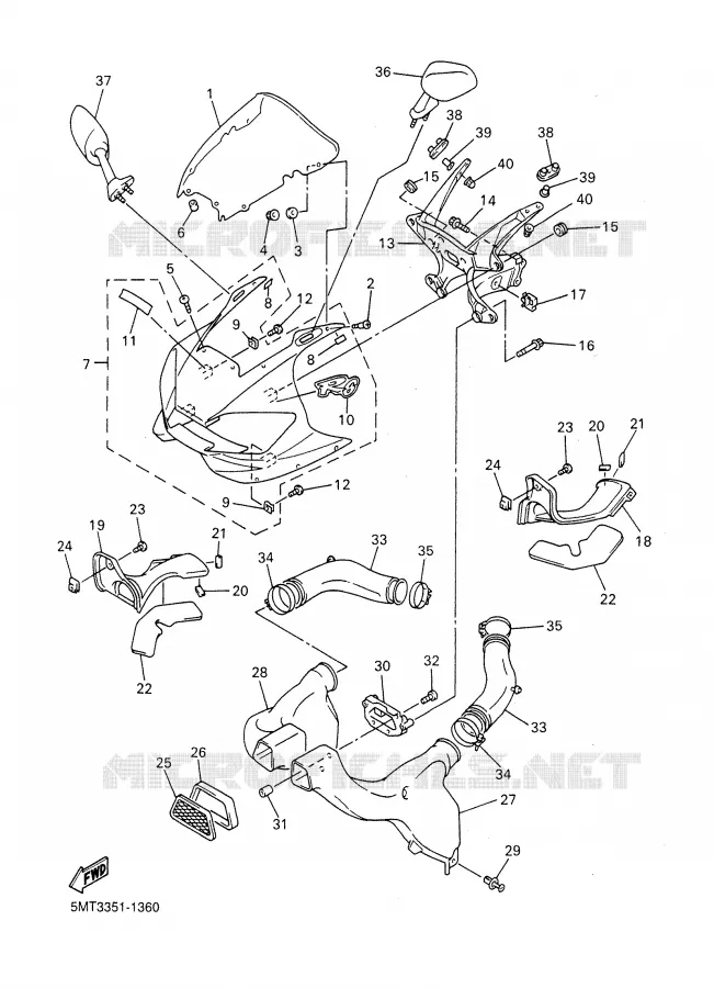 CARENAGES 1  Yamaha MOTO 600 2001 R6  YZF-R6