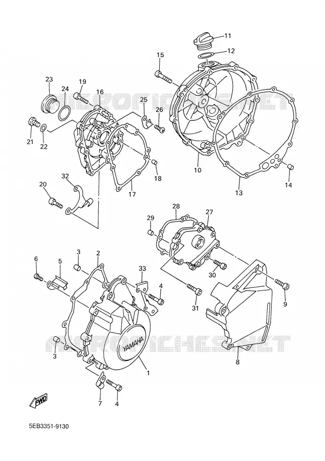 CARTER - MOTEUR 1 Yamaha MOTO 600 2002 R6  YZF-R6
