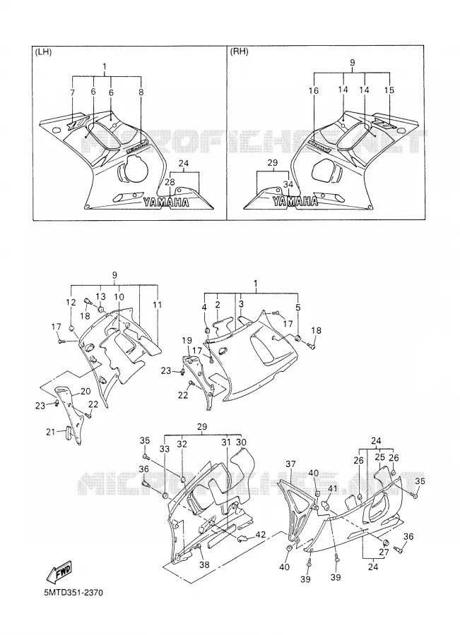CARENAGES 2 Yamaha MOTO 600 2002 R6  YZF-R6