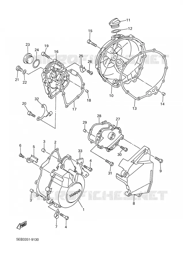 CARTER - MOTEUR 1 Yamaha MOTO 600 2002 R6  YZF-R6
