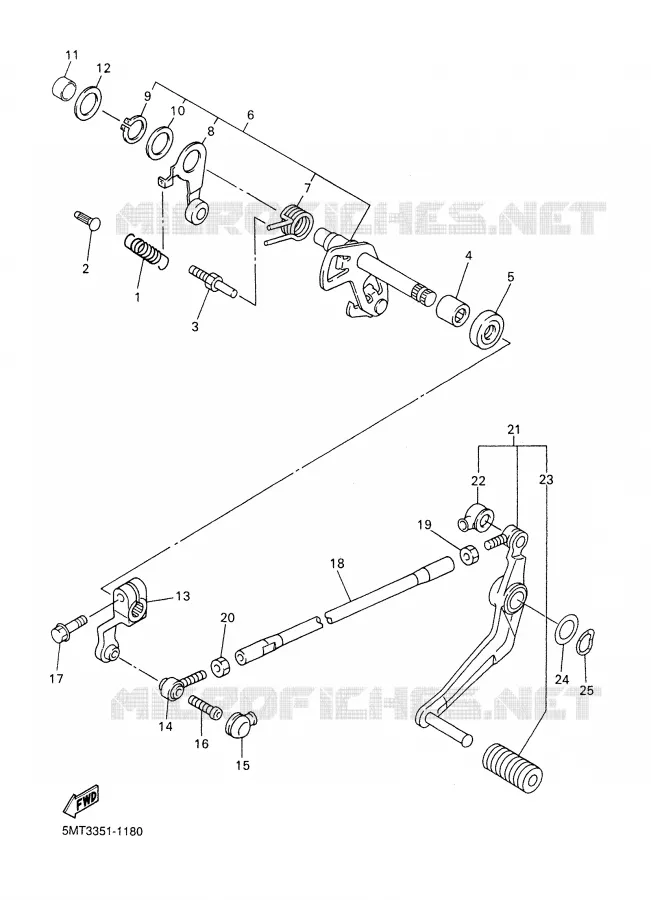 AXE DE SELECTEUR / PEDALE Yamaha MOTO 600 2002 R6  YZF-R6