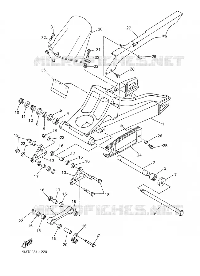 BRAS ARRIERE Yamaha MOTO 600 2002 R6  YZF-R6
