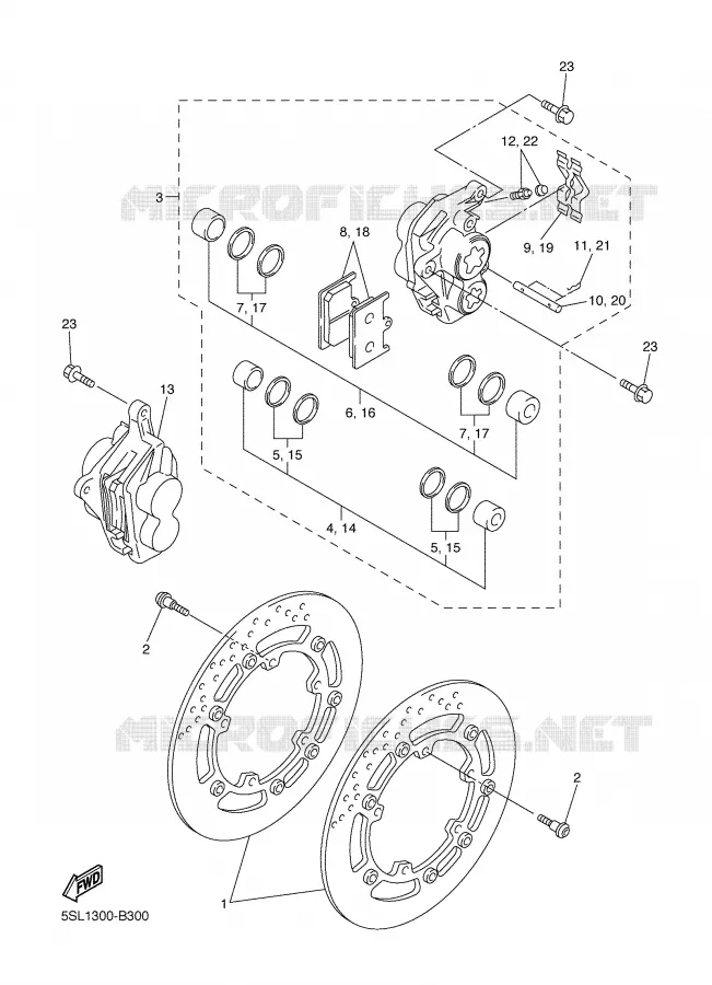 ETRIER DE FREIN AVANT Yamaha MOTO 600 2003 R6  YZF-R6
