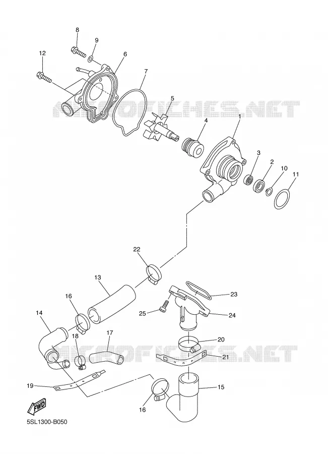 POMPE A EAU / DURITES Yamaha MOTO 600 2004 R6  YZF-R6