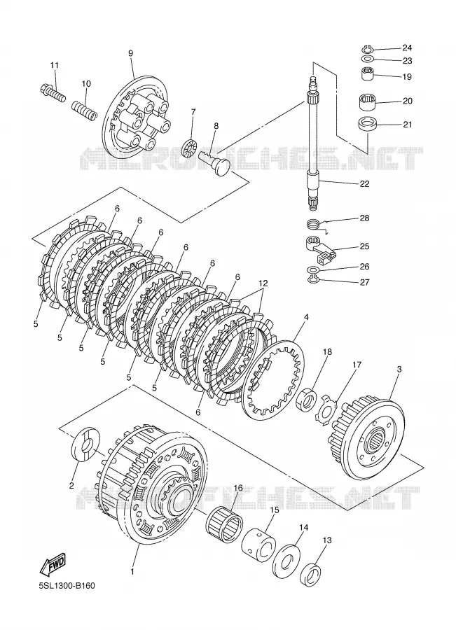EMBRAYAGE DE DEMARREUR Yamaha MOTO 600 2004 R6  YZF-R6