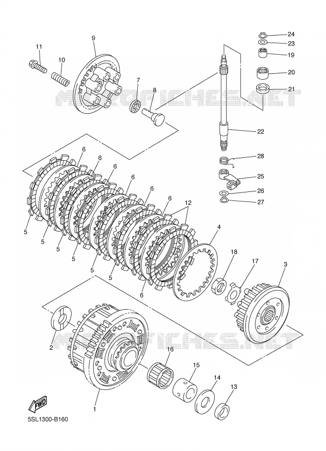 EMBRAYAGE DE DEMARREUR Yamaha MOTO 600 2005 R6  YZF-R6
