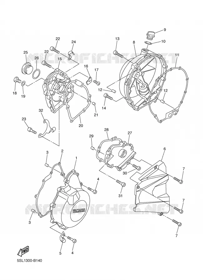 CARTER - MOTEUR 1 Yamaha MOTO 600 2005 R6  YZF-R6