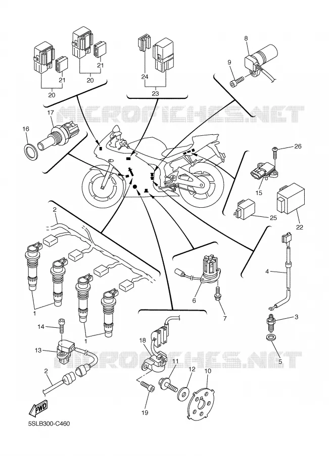 PARTIE ELECTRIQUE 1 Yamaha MOTO 600 2005 R6  YZF-R6