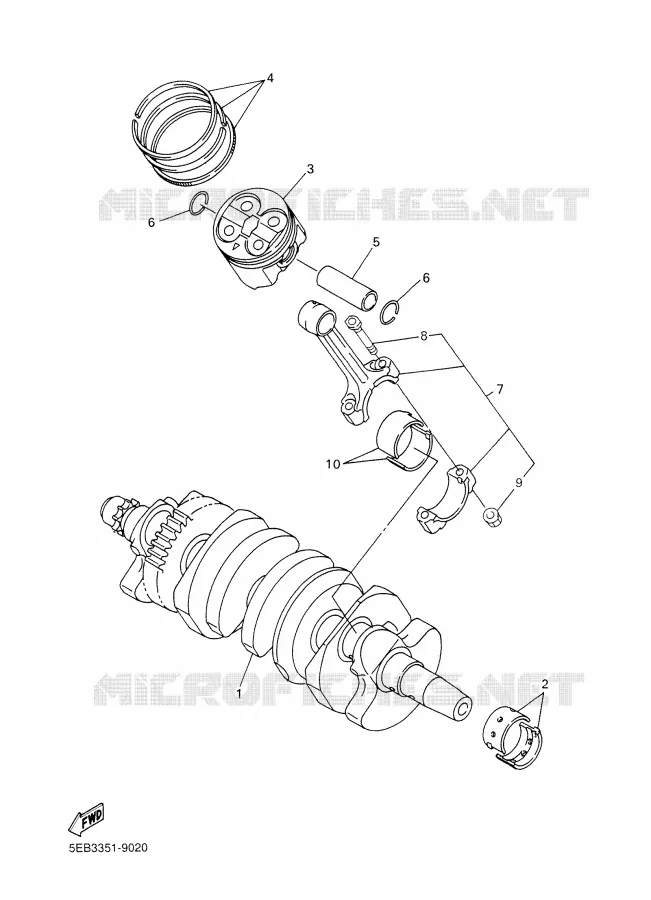 VILEBREQUIN / PISTON Yamaha MOTO 600 2005 R6  YZF-R6