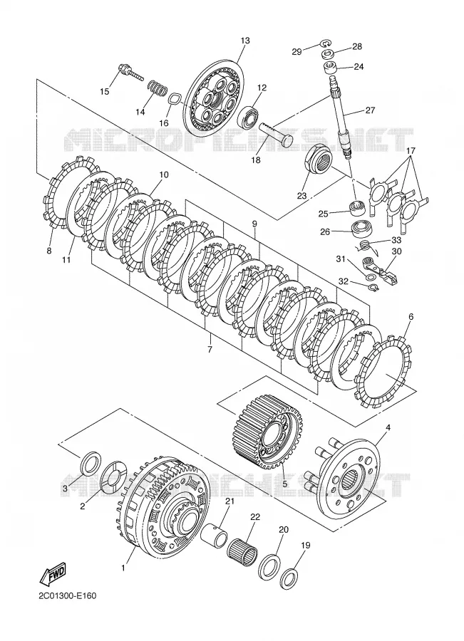 EMBRAYAGE DE DEMARREUR Yamaha MOTO 600 2006 R6  YZF-R6