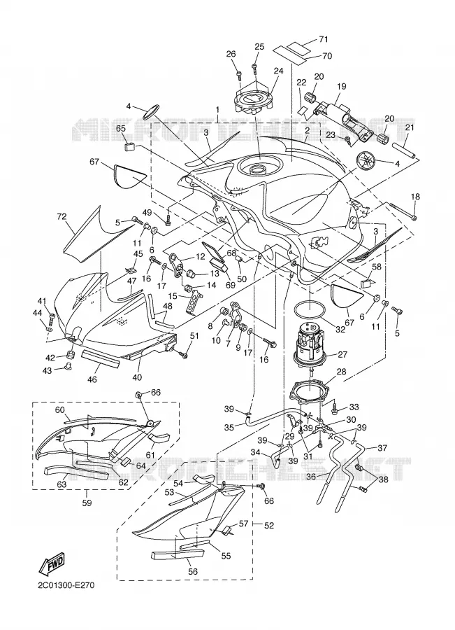 RESERVOIR A ESSENCE Yamaha MOTO 600 2006 R6  YZF-R6