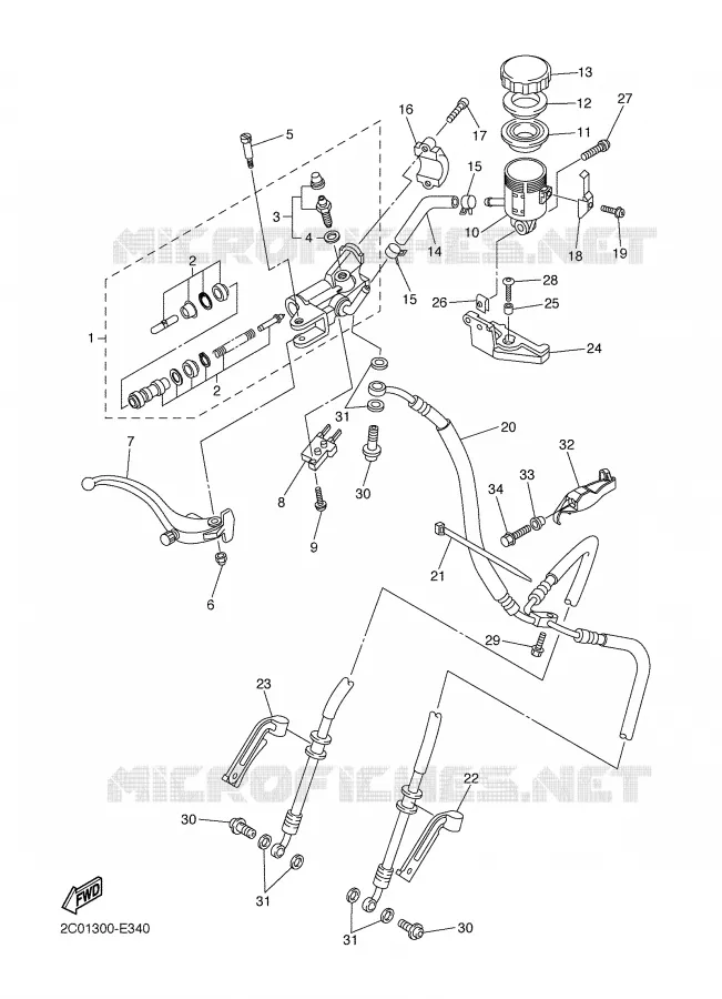 MAITRE CYLINDRE DE FREIN AVANT Yamaha MOTO 600 2006 R6  YZF-R6