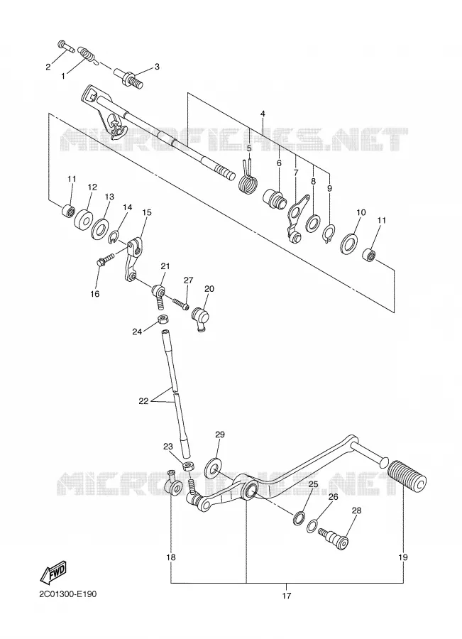 AXE DE SELECTEUR / PEDALE Yamaha MOTO 600 2008 R6  YZF-R6