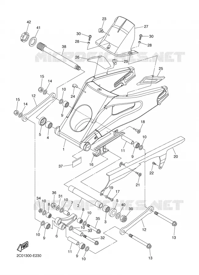BRAS ARRIERE Yamaha MOTO 600 2008 R6  YZF-R6