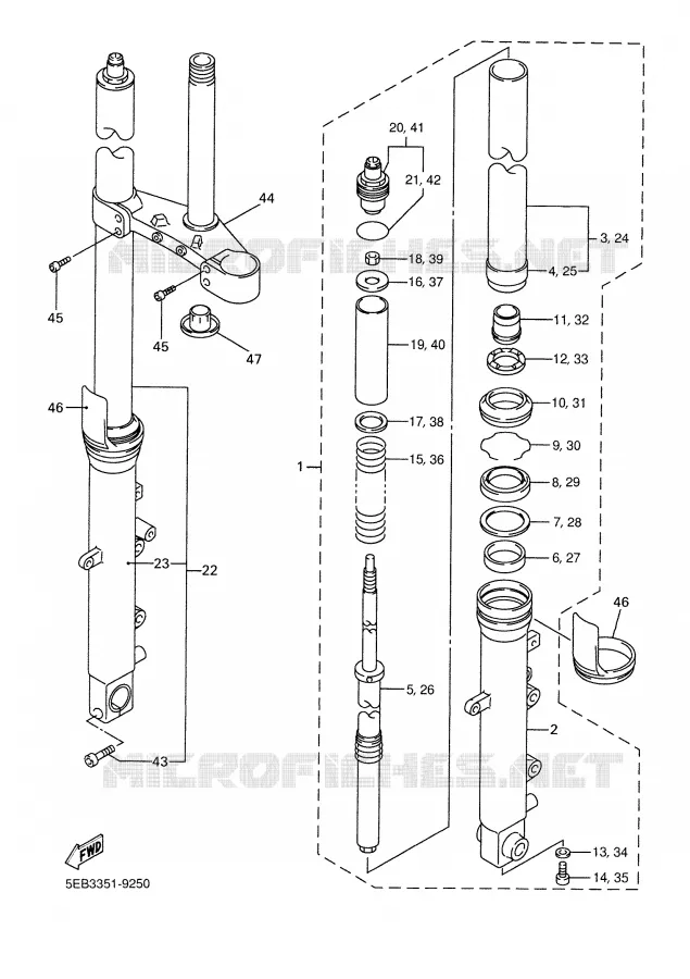 FOURCHE Yamaha MOTO 600 2000 R6  YZF-R6M