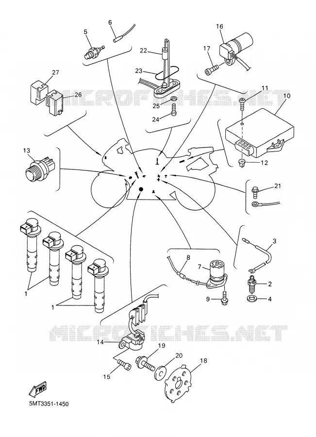 PARTIE ELECTRIQUE 1 Yamaha MOTO 600 2001 R6  YZF-R6N