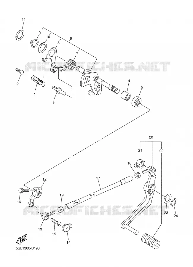 AXE DE SELECTEUR / PEDALE Yamaha MOTO 600 2005 R6  YZF-R6T