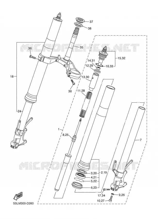 FOURCHE Yamaha MOTO 600 2005 R6  YZF-R6T
