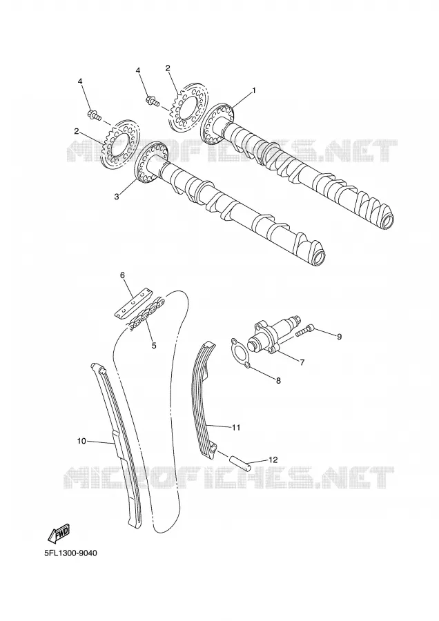 ARBRE A CAMES / CHAINE DE DISTRIBUTION Yamaha MOTO 750 1999 R7  YZF-R7