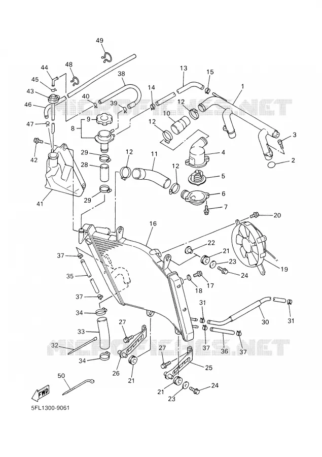 RADIATEUR / DURITES Yamaha MOTO 750 1999 R7  YZF-R7
