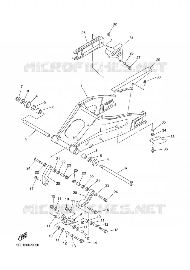 BRAS ARRIERE Yamaha MOTO 750 1999 R7  YZF-R7