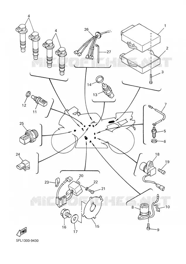 PARTIE ELECTRIQUE 1 Yamaha MOTO 750 1999 R7  YZF-R7