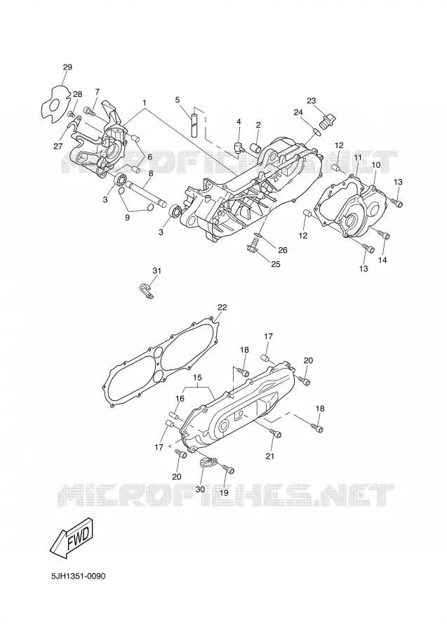 CARTER MOTEUR Yamaha SCOOTER 50 2002 SLIDER  EW50 SLIDER