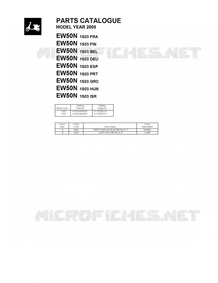 * CATALOG PREFACE * Yamaha SCOOTER 50 2005 SLIDER  EW50N