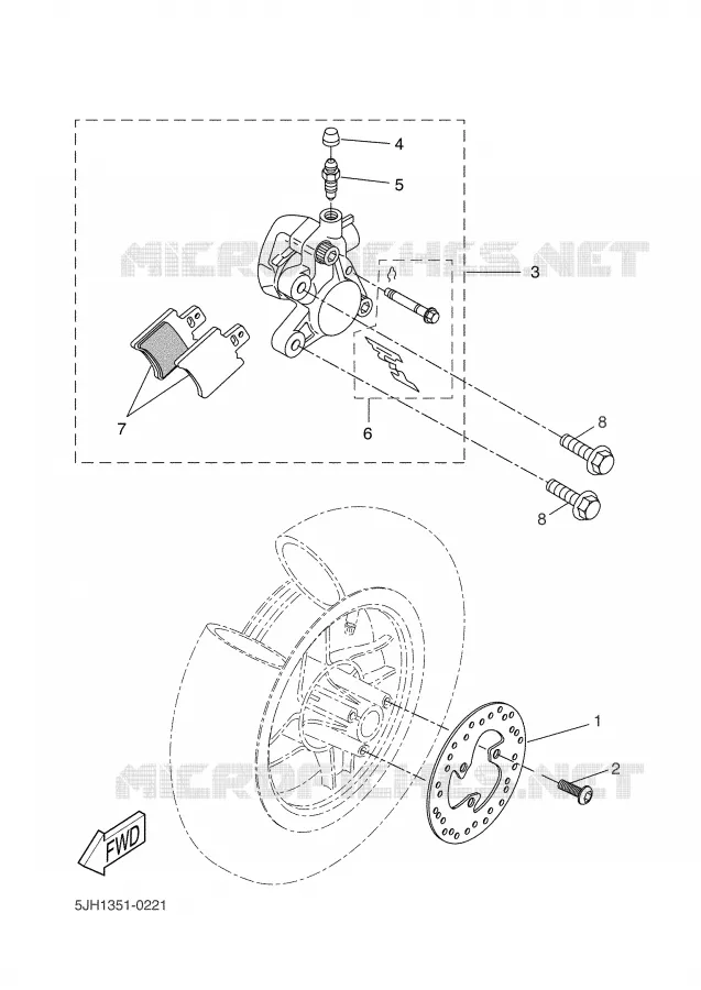 ETRIER DE FREIN AVANT Yamaha SCOOTER 50 2005 SLIDER  EW50N