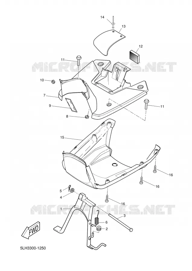 SUPPORT / REPOSE PIEDS Yamaha SCOOTER 50 2005 SLIDER  EW50N