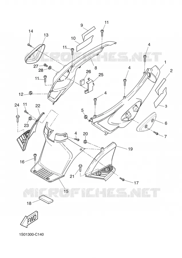 COUVERCLE LATERAL Yamaha SCOOTER 50 2006 SLIDER  EW50N