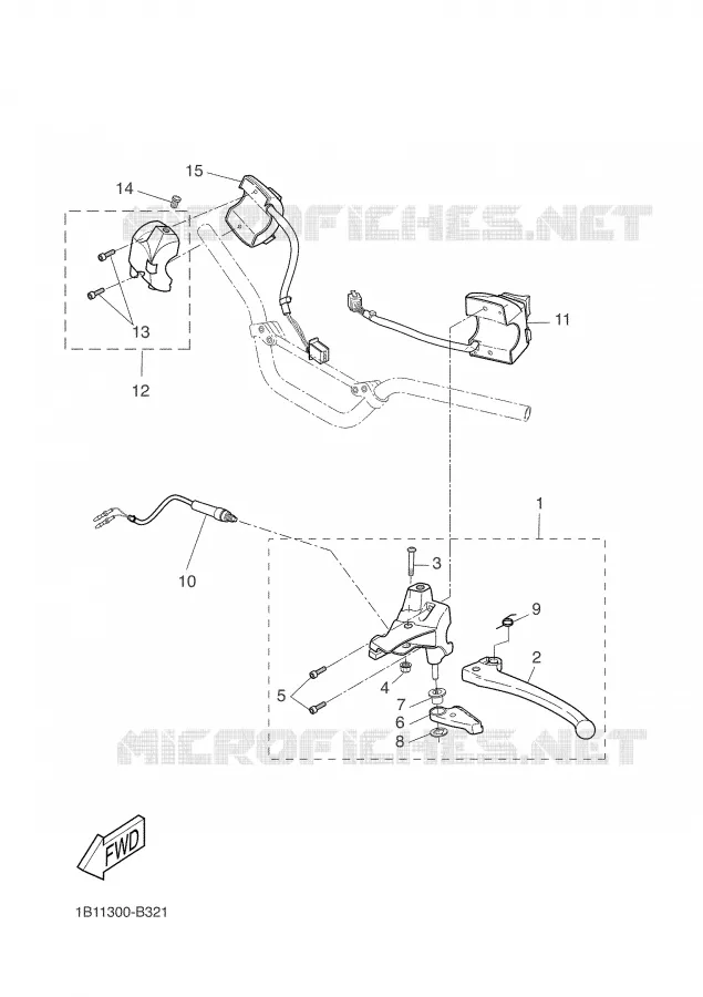 COMMODO / LEVIER Yamaha SCOOTER 50 2008 SLIDER  EW50N