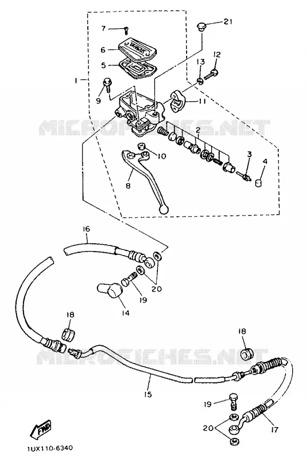 MAITRE CYLINDRE D'EMBRAYAGE Yamaha MOTO 1200 1987 FJ  FJ1200
