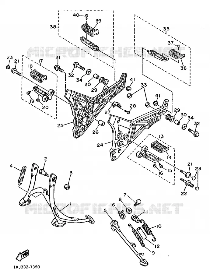 SUPPORT / REPOSE PIEDS Yamaha MOTO 1200 1987 FJ  FJ1200
