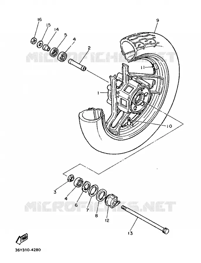 ROUE AVANT Yamaha MOTO 1200 1987 FJ  FJ1200U
