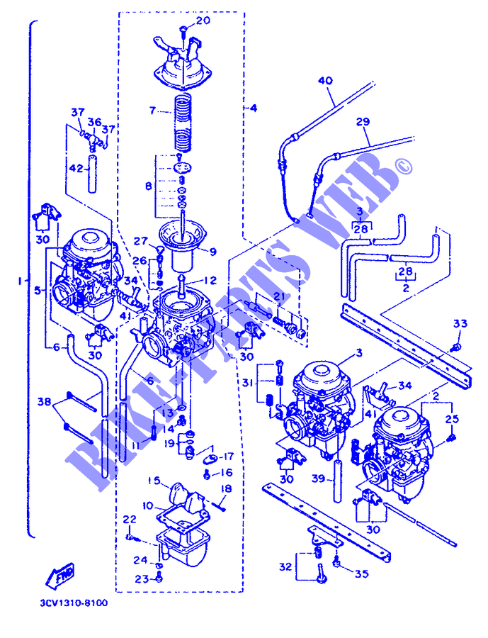 PIÈCES OPTIONNELLES   CARBURATEUR pour Yamaha FJ1200 de 1988