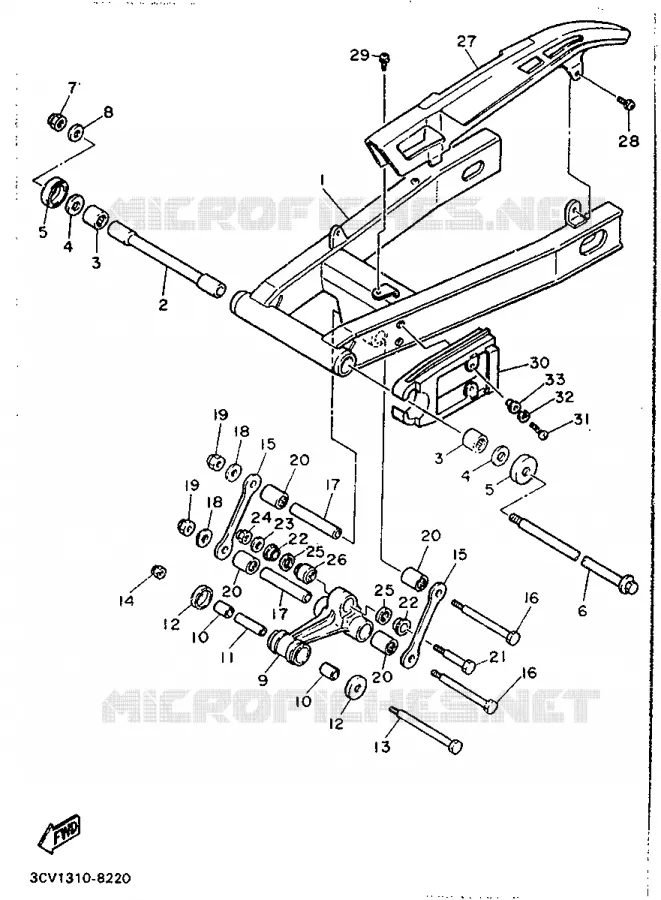 BRAS ARRIERE Yamaha MOTO 1200 1990 FJ  FJ1200
