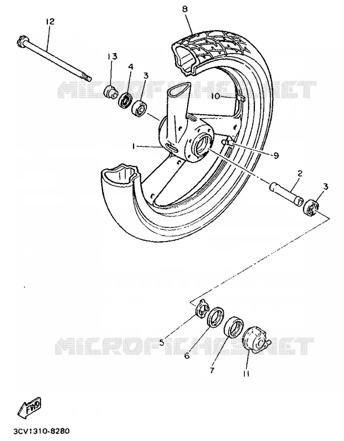 ROUE AVANT Yamaha MOTO 1200 1992 FJ  FJ1200