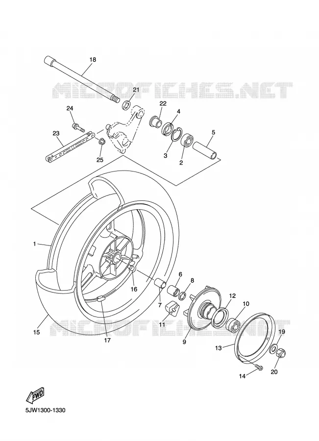 ROUE ARRIERE Yamaha MOTO 1300 2002 FJR  FJR1300