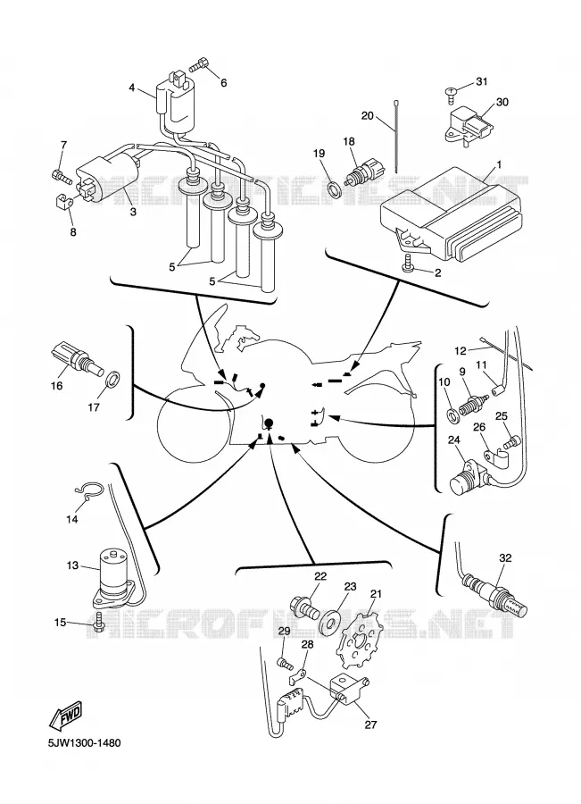 PARTIE ELECTRIQUE 1 Yamaha MOTO 1300 2002 FJR  FJR1300