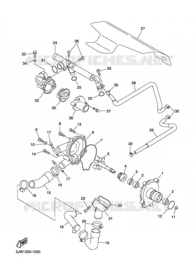 POMPE A EAU / DURITES Yamaha MOTO 1300 2003 FJR  FJR1300