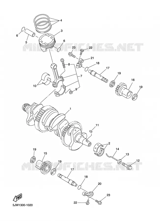 VILEBREQUIN / PISTON Yamaha MOTO 1300 2004 FJR  FJR1300