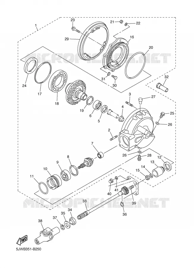 CARDAN / COUPLE CONIQUE Yamaha MOTO 1300 2004 FJR  FJR1300