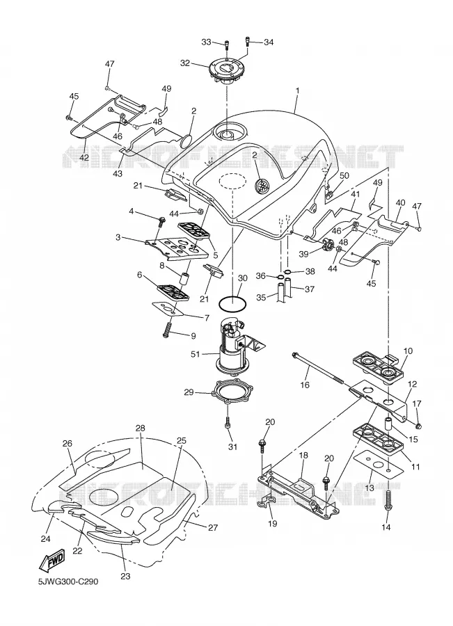 RESERVOIR A ESSENCE Yamaha MOTO 1300 2004 FJR ABS  FJR1300A