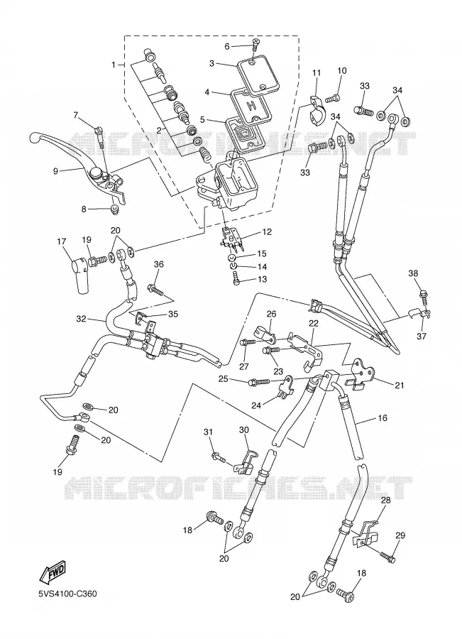 MAITRE CYLINDRE DE FREIN AVANT Yamaha MOTO 1300 2004 FJR ABS  FJR1300A